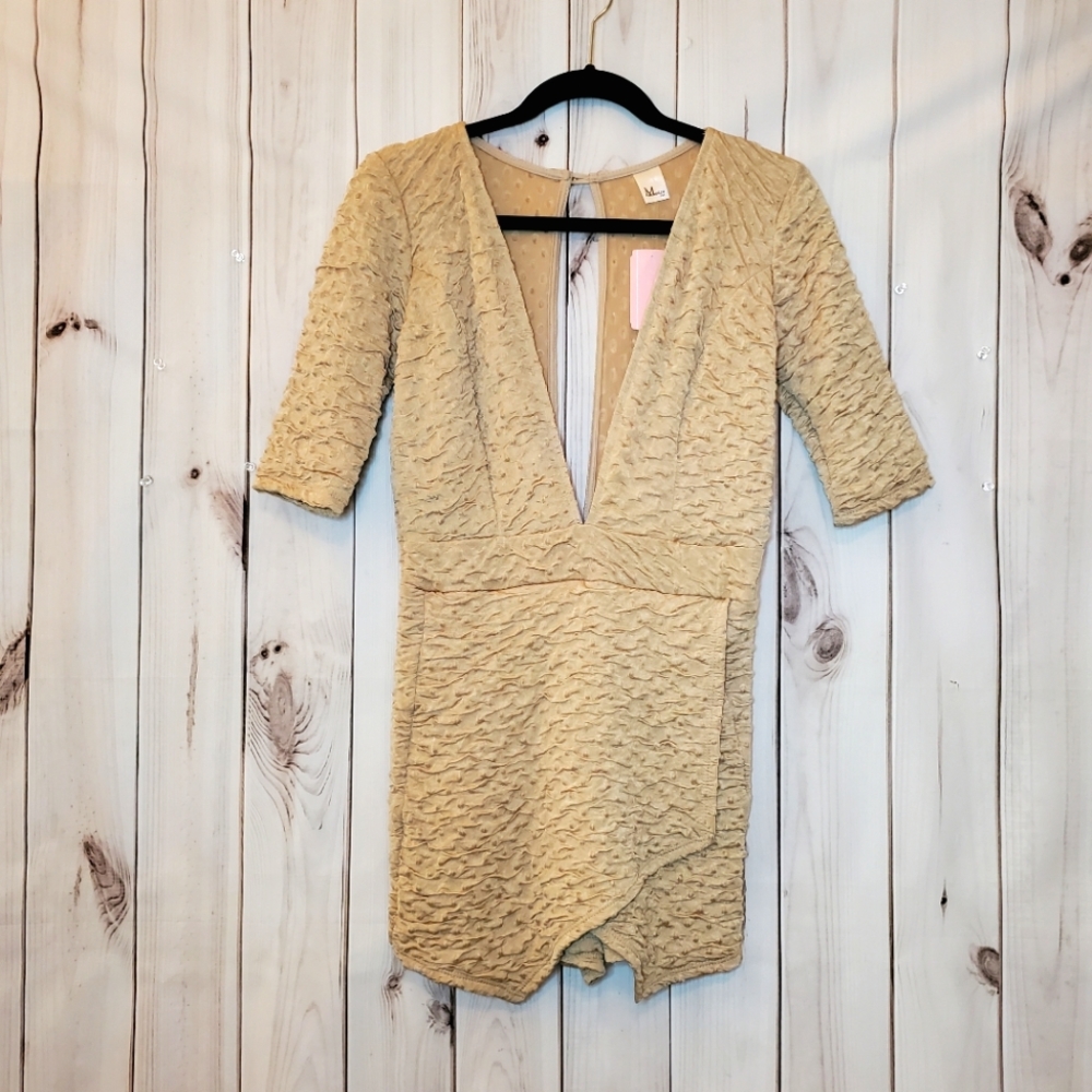 Monaco Gold Deep V Romper